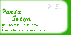 maria solya business card